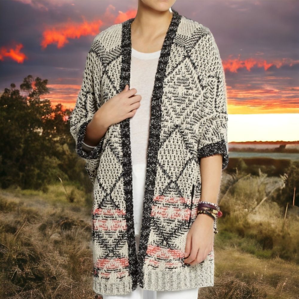 Cabi Cardigan‎ Sweater S Grandpa Oversized Boho Cozy Chenille Farmhouse Rustic.